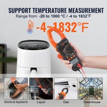VEVOR Pinza Amperimétrica Digital Multímetro Digital TRMS 5999 Puntos 1000 A Voltaje AC/DC Corriente Resistencia Diodos Continuidad Almacenamiento de Datos NCV para Electrodomésticos Mantenimiento