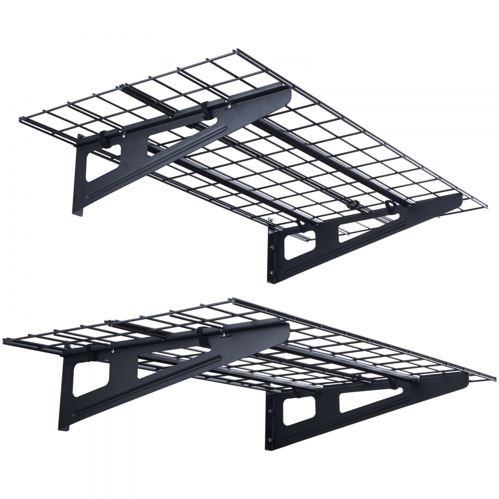 VEVOR Estantes Flotantes de Pared para Garaje, 122 x 61 cm, Juego de 2 Piezas, Gran Superficie Útil, Carga de 227 kg por Estante Colgante de Metal para Herramientas, para Tiendas, Garajes, Almacenes