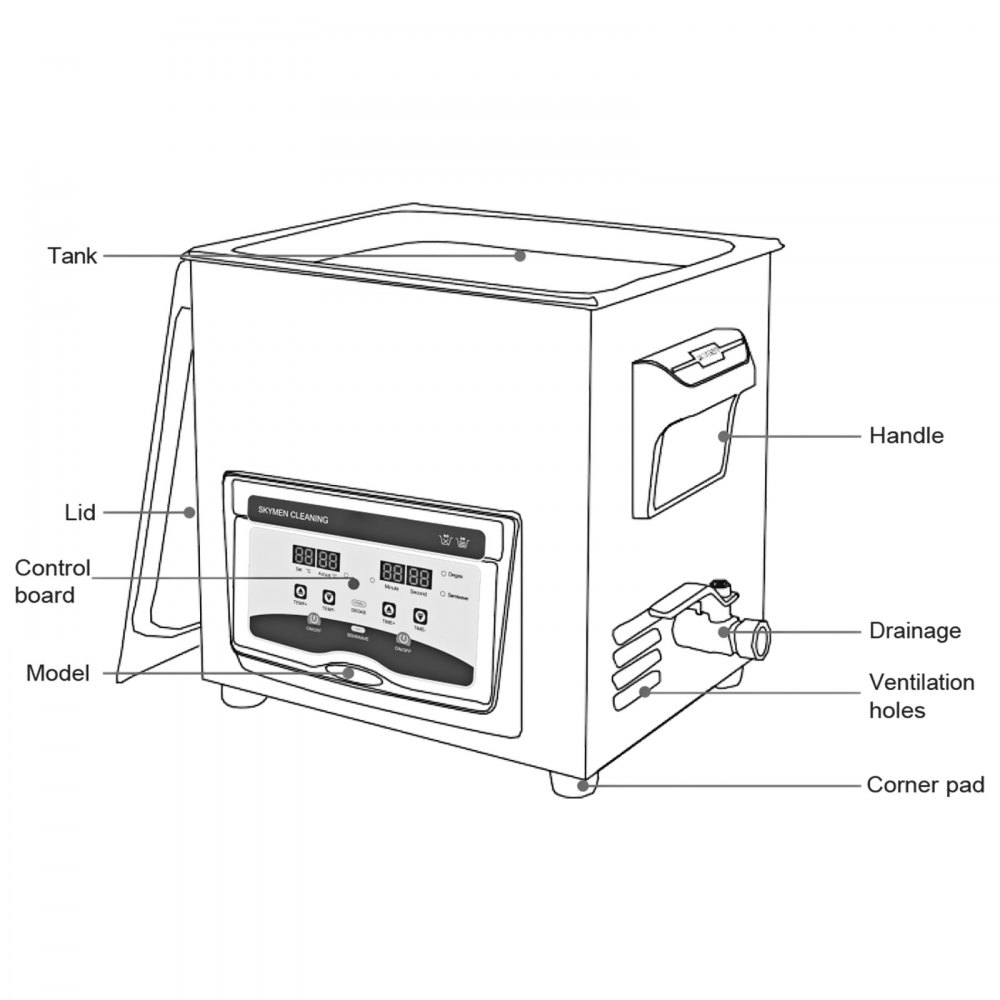 Limpiador Ultrasónico 22l 300w/600w Inteligente Inoxidable Aplicación Amplia