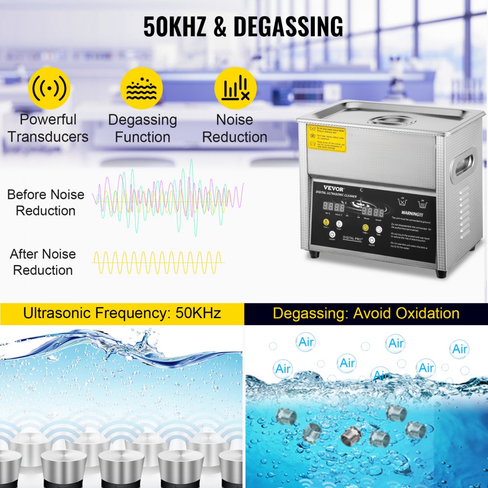 Vevor 3 L Limpiador Ultrasónico Digital Limpieza Ultrasonido Ultrasonic Cleaner