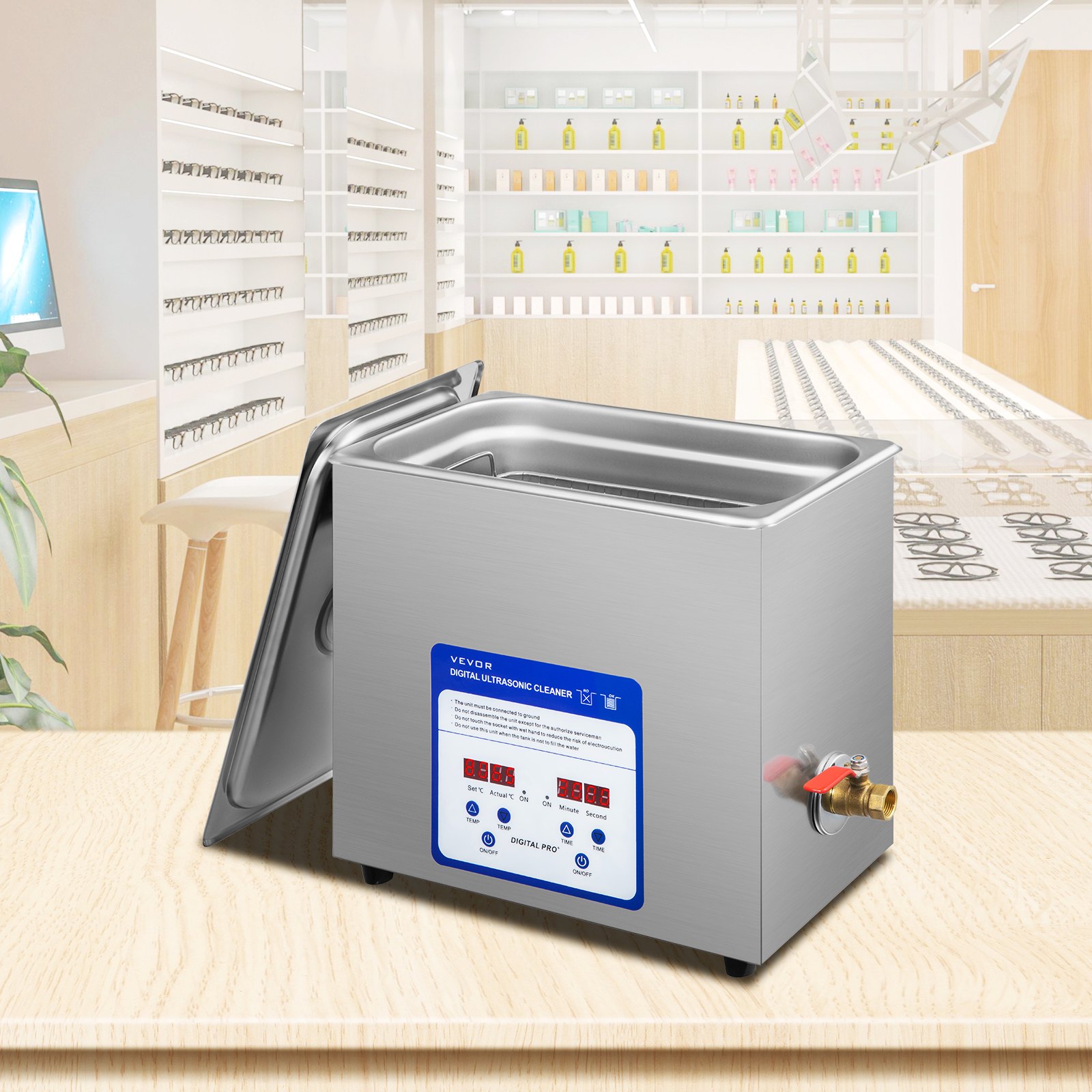 Vevor Limpiador Ultrasónico Digital 6 L Máquina De Limpieza Ultrasónica 180 W