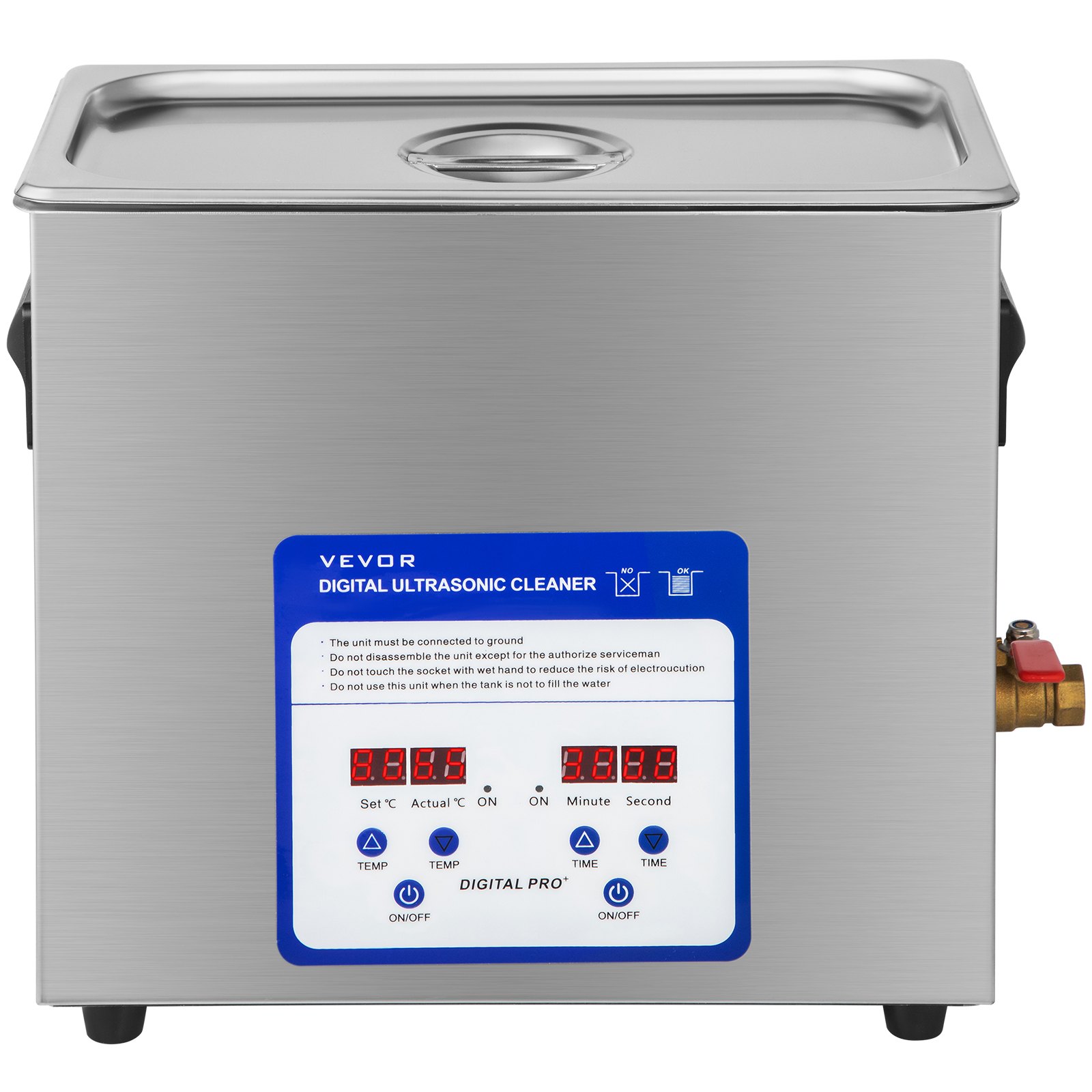 Vevor Limpiador Ultrasónico Digital 6 L Máquina De Limpieza Ultrasónica 180 W