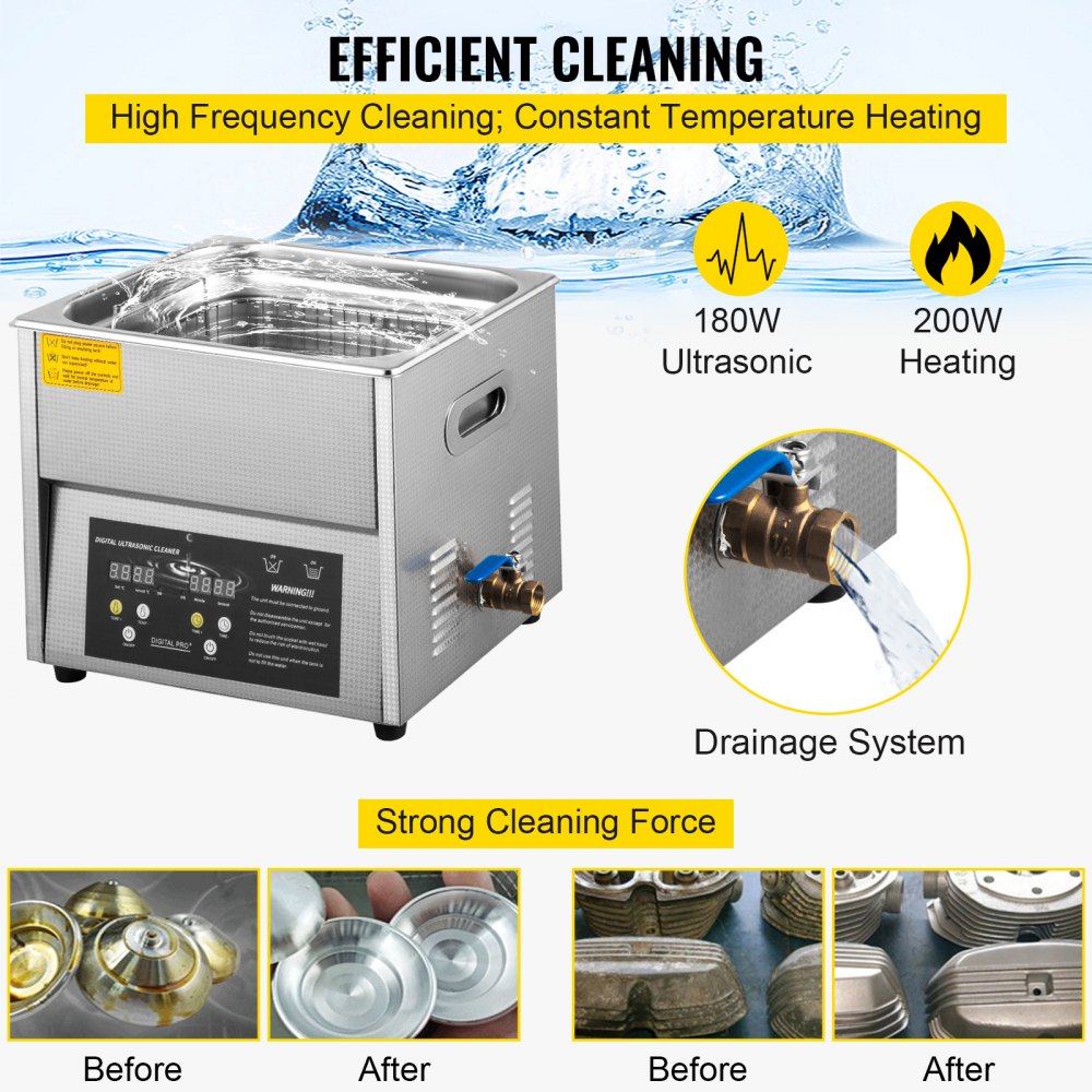 Vevor 6 L Limpiador Ultrasónico Digital Limpieza Ultrasonido Ultrasonic Cleaner