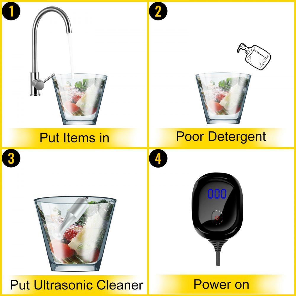 Vevor Limpiador Ultrasónico Portátil 3-6 L Máquina Limpieza Ultrasónica 120 Khz