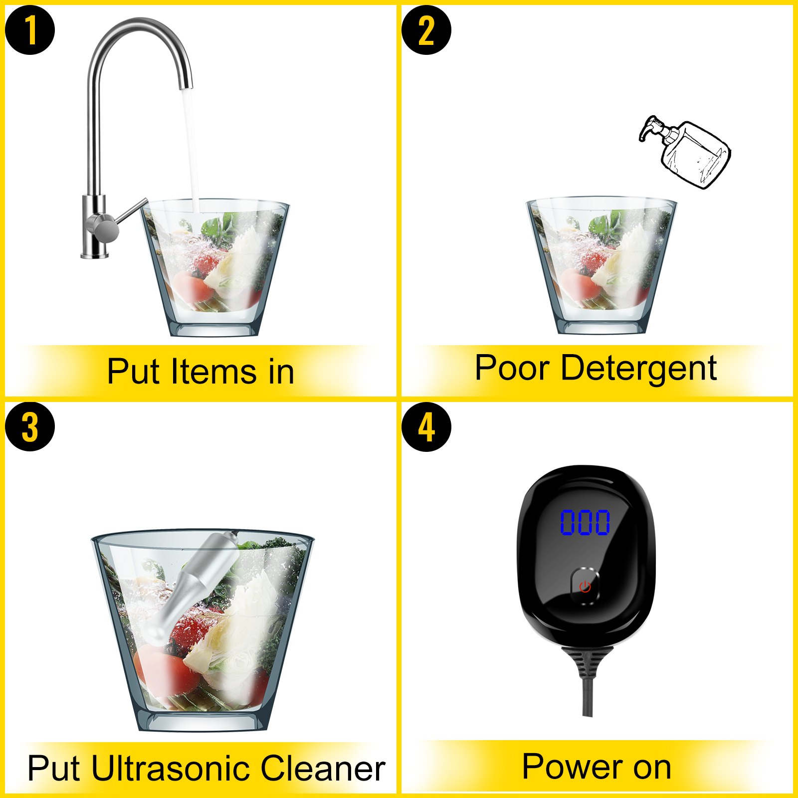 Vevor Limpiador Ultrasónico Portátil 3-6 L Máquina Limpieza Ultrasónica 120 Khz