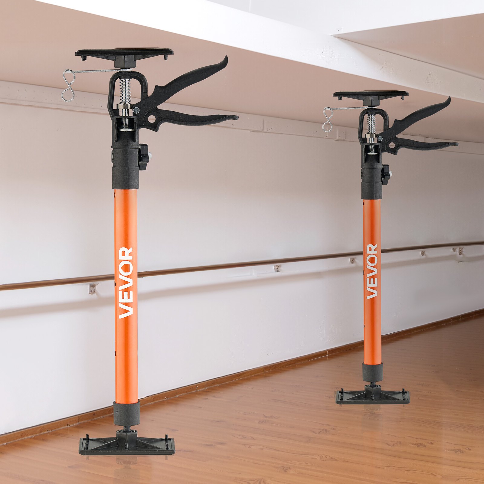 VEVOR Barra de Soporte para Elevador de Armarios, 2 Piezas, Ajustable 53-115 cm, Varilla Telescópica Rápida Liviana de Acero, Carga de 70 kg para Instalar Armarios y Levantar Paneles de Yeso