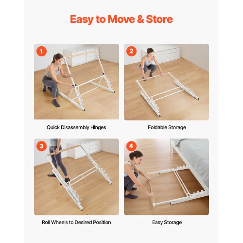 VEVOR Barra Elástica de Madera de Ballet, Niveles, con Un Asa de