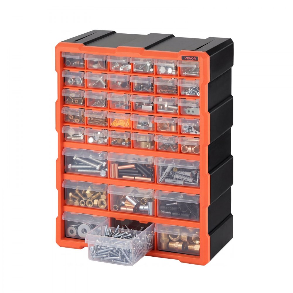 VEVOR Organizador de Almacenamiento de Piezas Pequeñas con 39 Cajones, Armario Organizador con Cajones Transparentes de Plástico para Manualidades Cuentas Herramientas Tornillos Garaje Oficina Taller