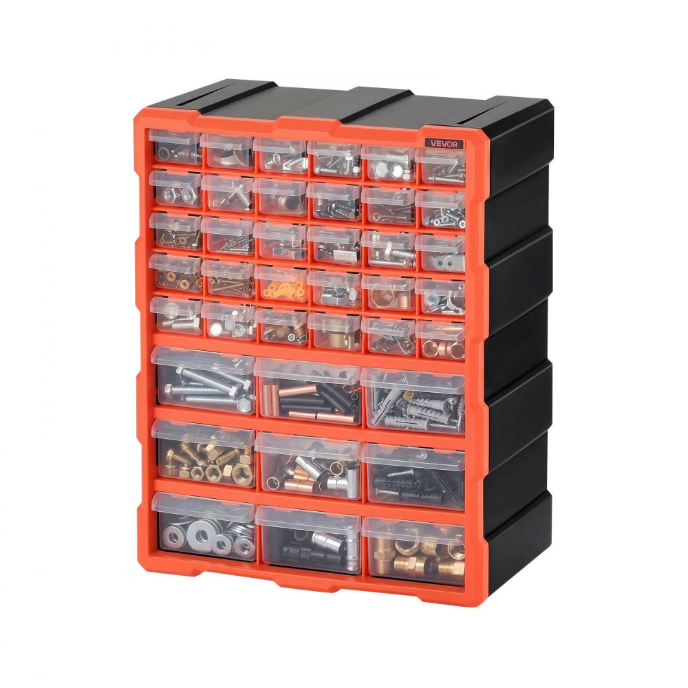 VEVOR Organizador de Almacenamiento de Piezas Pequeñas con 39 Cajones, Armario Organizador con Cajones Transparentes de Plástico para Manualidades Cuentas Herramientas Tornillos Garaje Oficina Taller