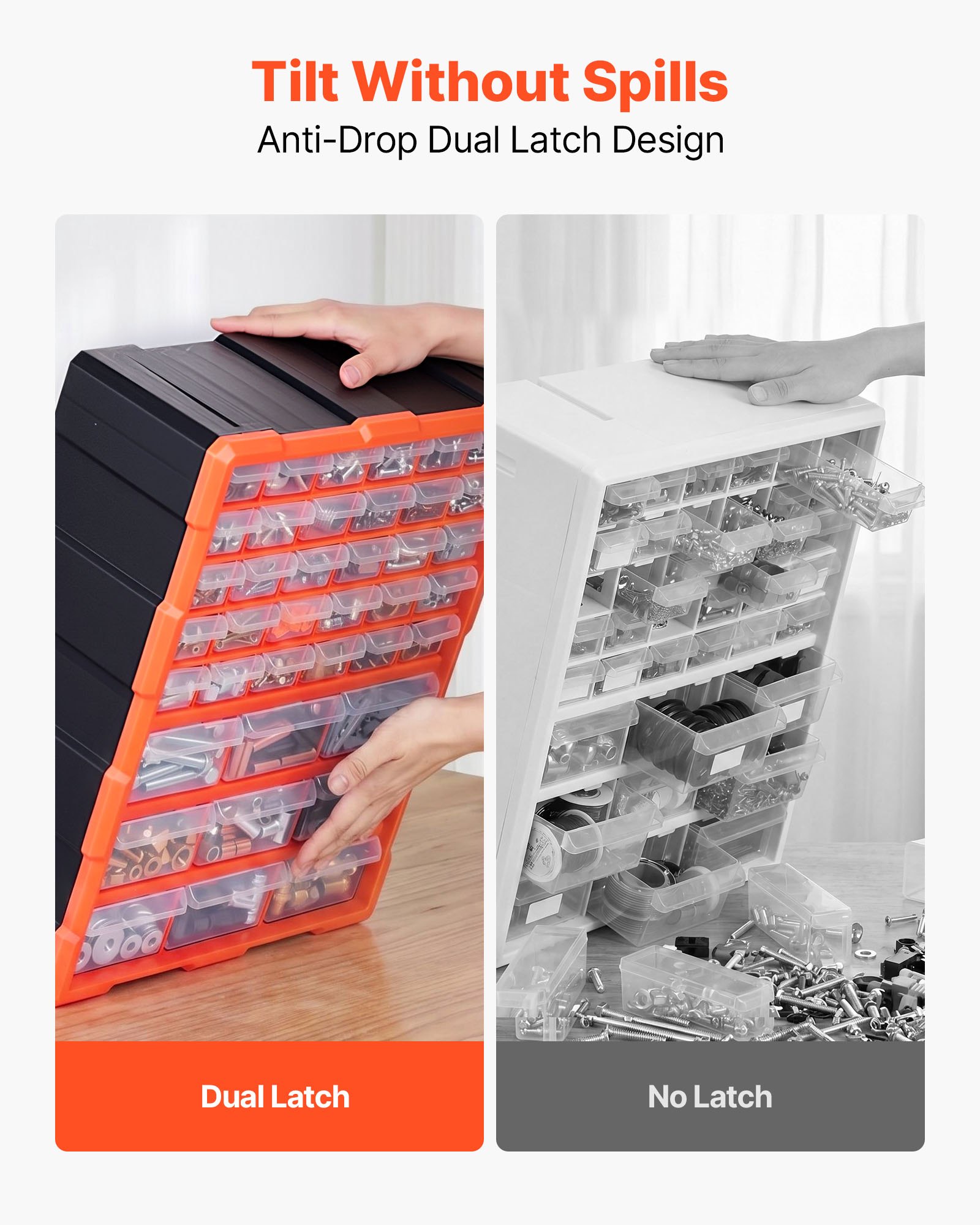 VEVOR Organizador de Almacenamiento de Piezas Pequeñas con 39 Cajones, Armario Organizador con Cajones Transparentes de Plástico para Manualidades Cuentas Herramientas Tornillos Garaje Oficina Taller