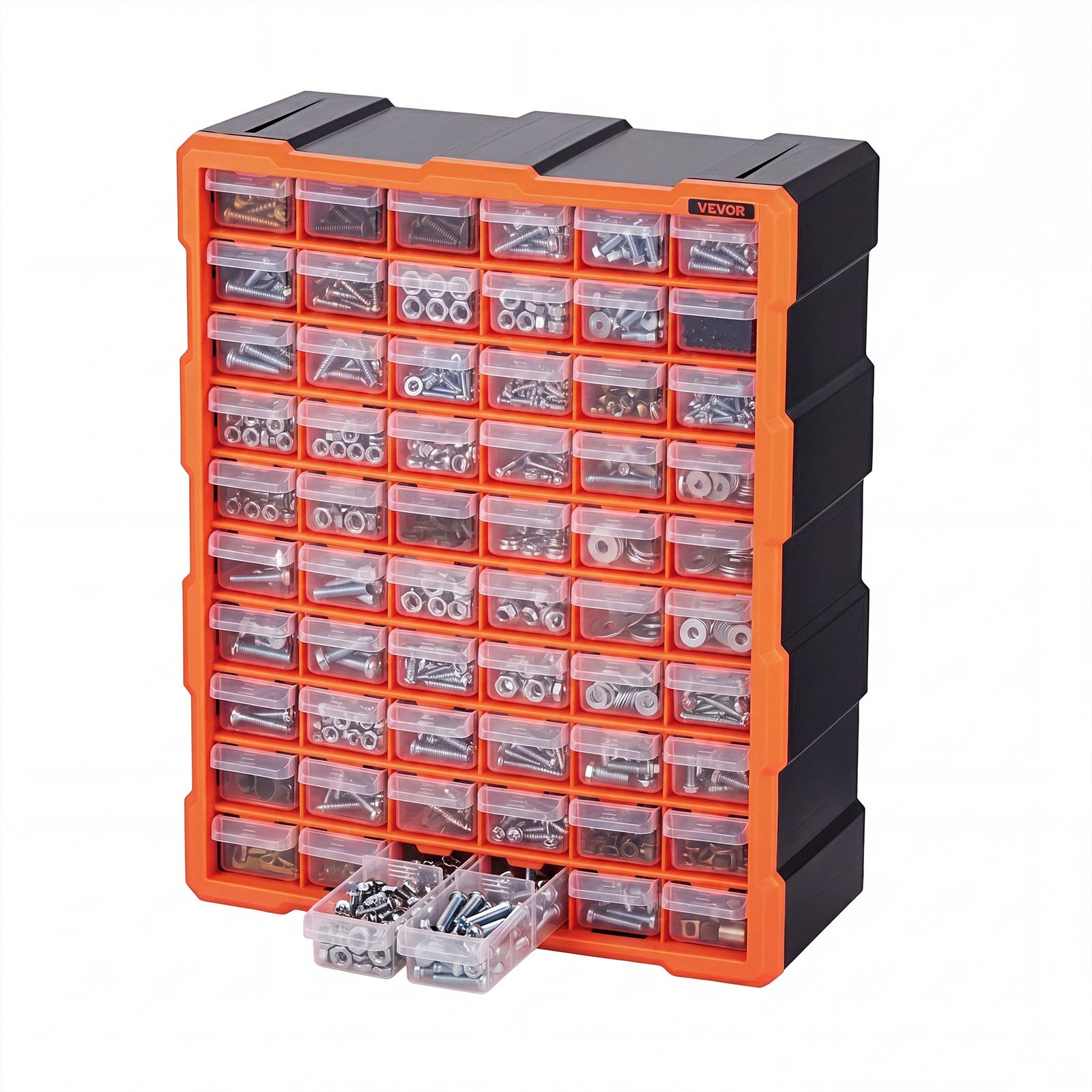 VEVOR Organizador de Almacenamiento de Piezas Pequeñas con 60 Cajones de Plástico, Armario Organizador con Cajones Transparentes para Tornillos Manualidades Herramientas Cuentas Taller Oficina Garaje