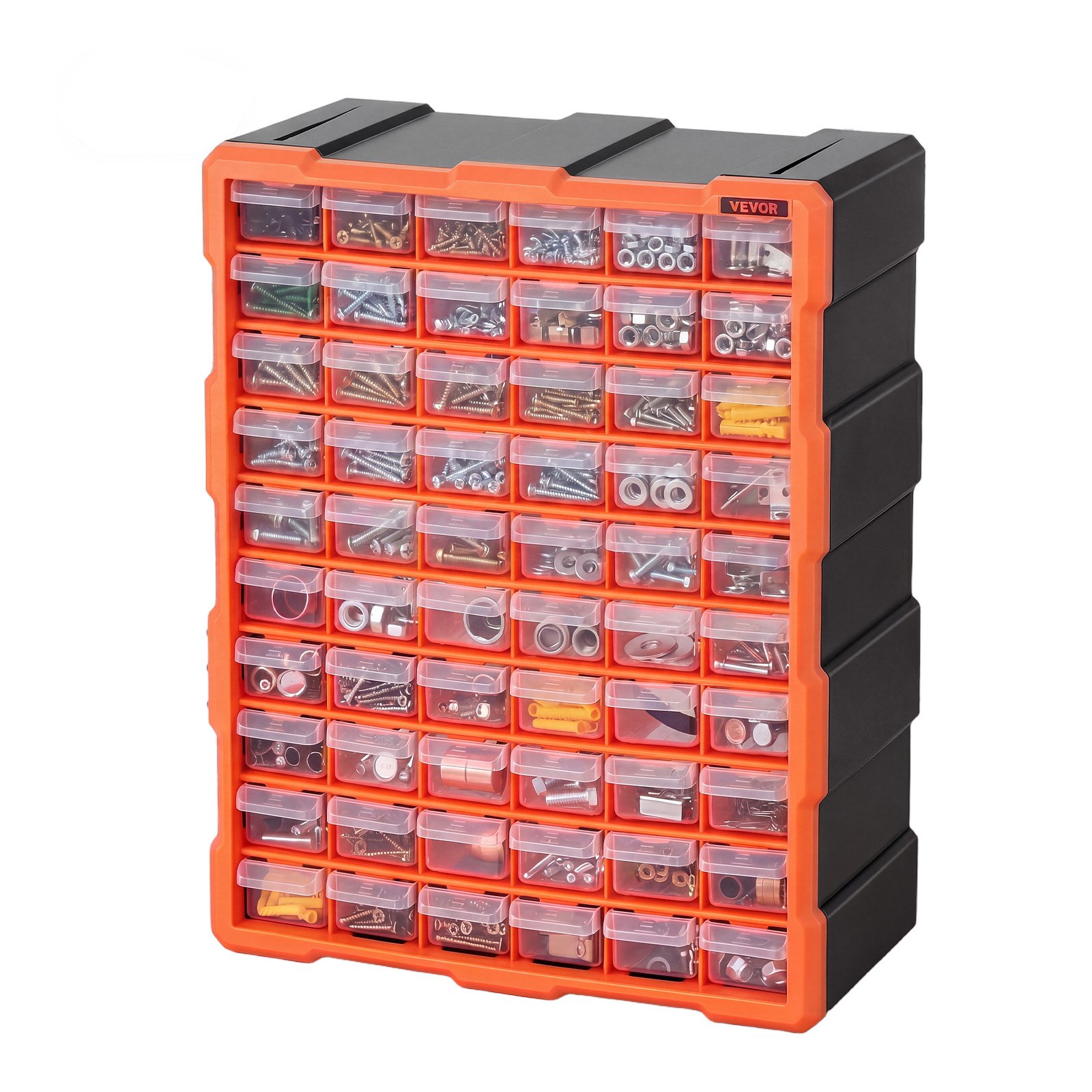 VEVOR Organizador de Almacenamiento de Piezas Pequeñas con 60 Cajones de Plástico, Armario Organizador con Cajones Transparentes para Tornillos Manualidades Herramientas Cuentas Taller Oficina Garaje