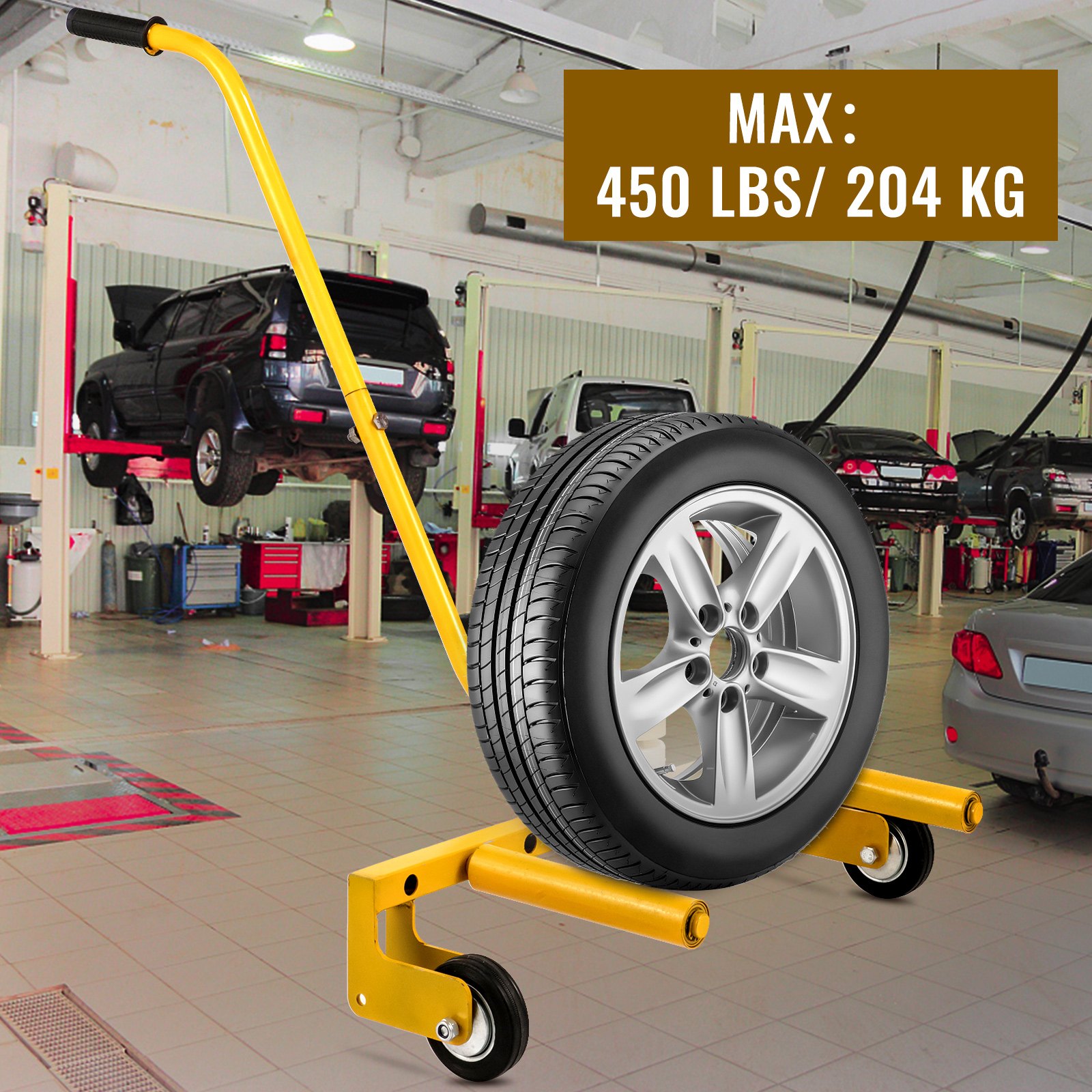 Vevor Carro De Montaje De Ruedas Carro Dos Ruedas Neumáticas Capacidad 300 Kg