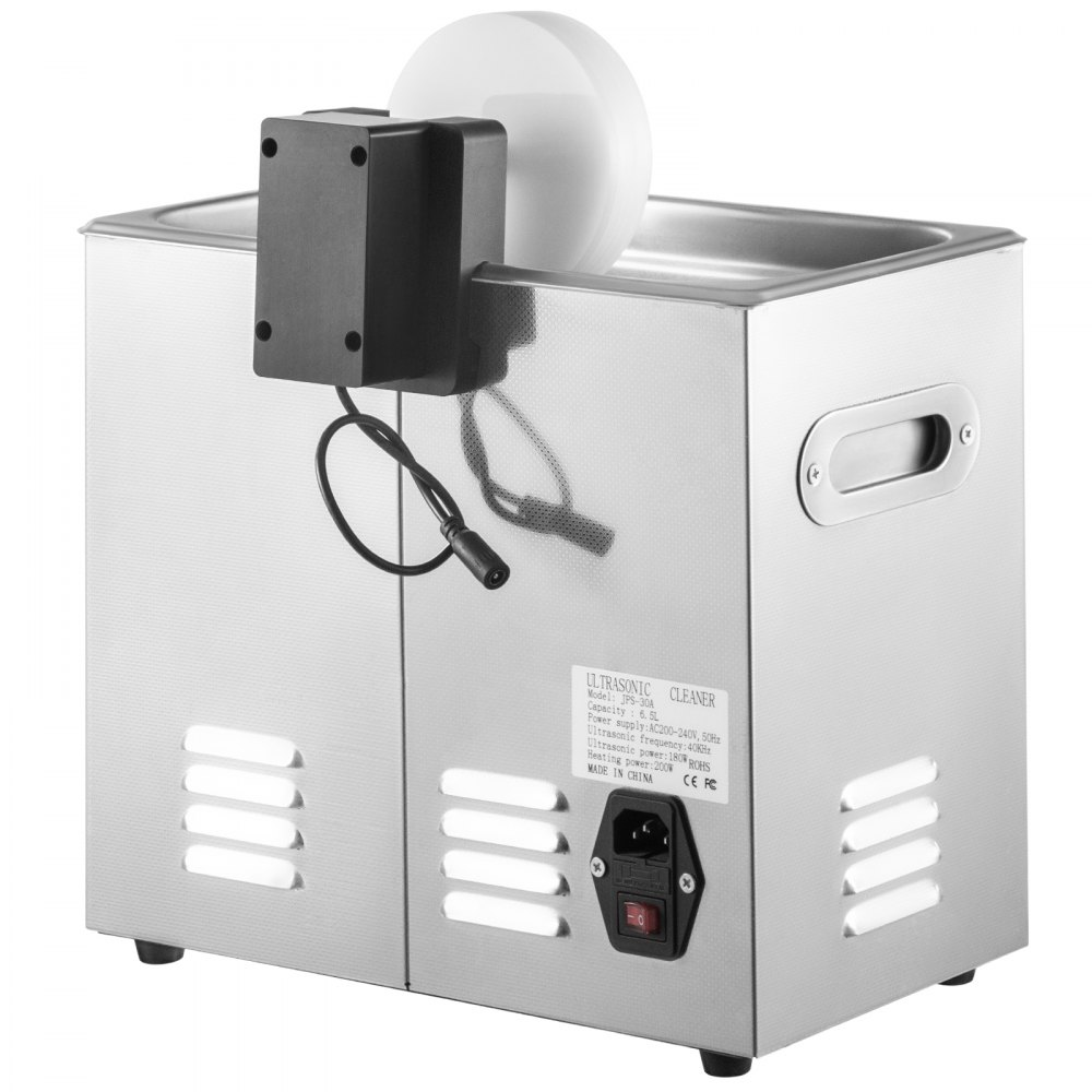 VEVOR Limpiador Ultrasónico, 6L Limpiador para Discos de Vinilo, con Cesta Limpiador Ultrasónico Profesional Temporizador y Calentador 40kHz 180W Limpiador Ultrasónico de Acero Inoxidable