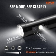 VEVOR Cámara Endoscopio de Triple Lente 5 Pantalla Ips Cámara de Inspección de Drenaje Borescopio Tarjeta Tf de 32 Gb 5 Modos Cable de 5 m Batería