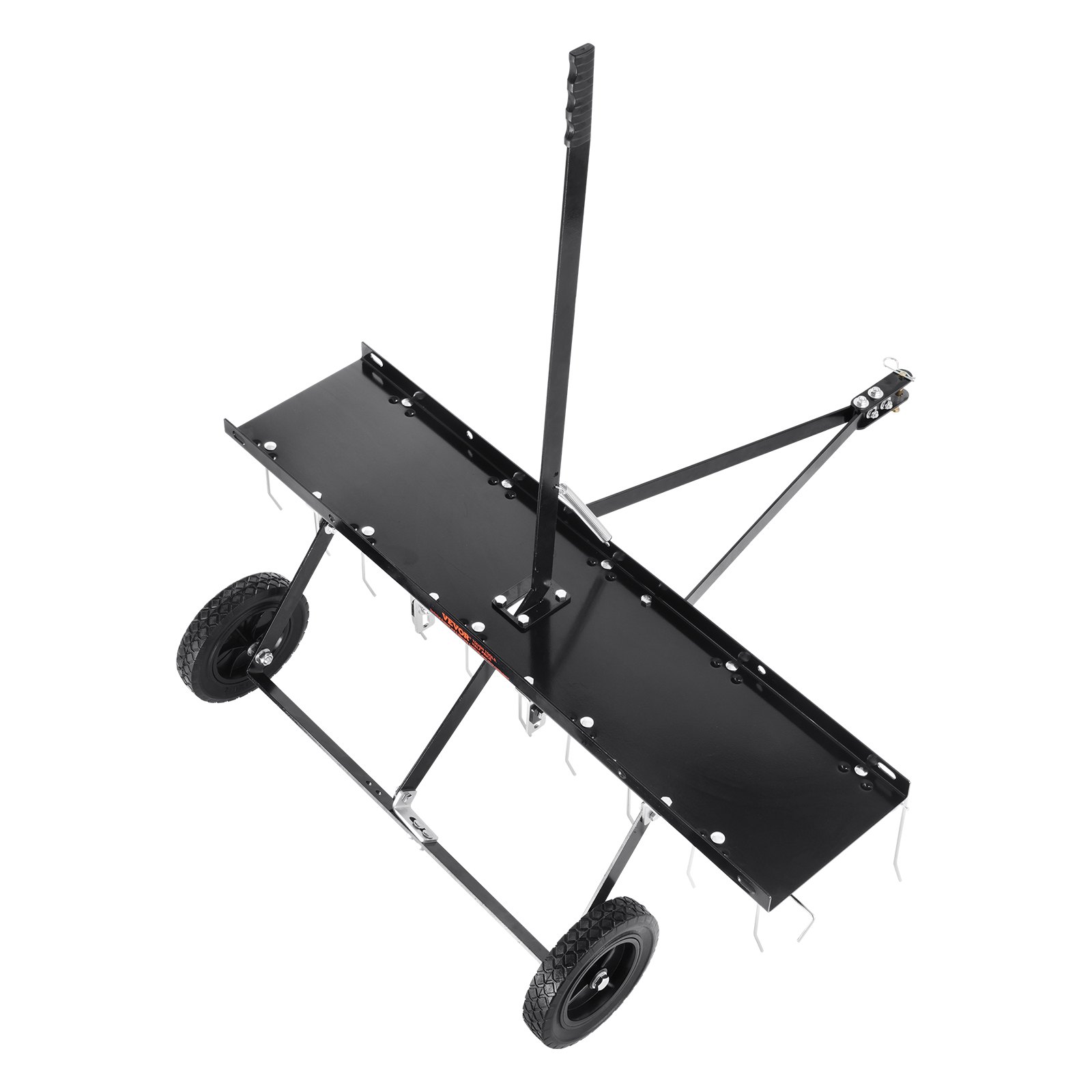 VEVOR Cortacéspedes de Remolque detrás de 1015 x 1140 x 865 mm con 20 Púas de Acero de Resorte, Rastrillo de Césped para ATV o Cortacésped, con Mango de Elevación para Césped de Granja de Jardín