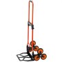 VEVOR Carretilla de Mano Plegable con Asa Telescópica, Carga Máxima 54 kg, Carro Sube Escaleras Resistente, Marco de Acero al Carbono, con 2 Cuerdas y 6 Ruedas, para Almacén Compra Oficina y Hogar