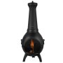 VEVOR Chimenea de Leña para Exteriores 457 mm, Aluminio, para Barbacoa y Calentamiento con Malla para Parrilla Revestimiento para Chimenea y Tapa a Prueba Óxido para Jardín, 520 x 500 x 1300 mm