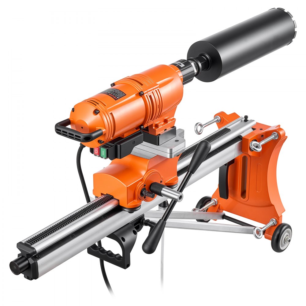 VEVOR Taladro de Núcleo Diámetro 20-450 mm Máquina Perforadora de Diamante, Perforación para Hormigón, Ladrillo, Mármol, 4500 W, Velocidad 1150 RPM, con Broca para Taladrar en Húmedo, Base con Ruedas