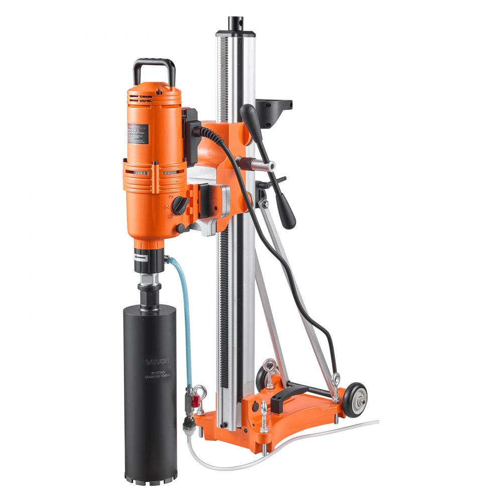 VEVOR Taladro de Núcleo Diámetro 20-450 mm Máquina Perforadora de Diamante, Perforación para Hormigón, Ladrillo, Mármol, 4500 W, Velocidad 1150 RPM, con Broca para Taladrar en Húmedo, Base con Ruedas