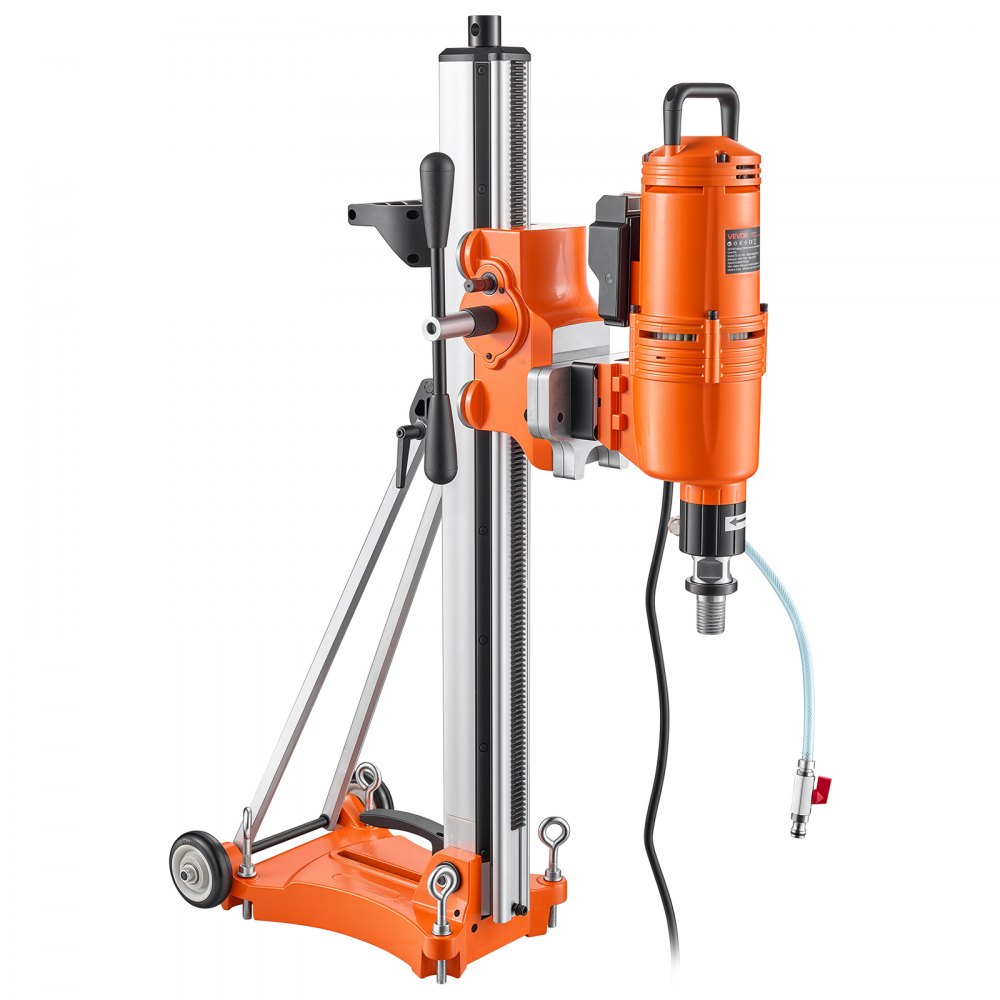VEVOR Taladro de Núcleo Diámetro 20-450 mm Máquina Perforadora de Diamante, Perforación para Hormigón, Ladrillo, Mármol, 4500 W, Velocidad 1150 RPM, con Broca para Taladrar en Húmedo, Base con Ruedas