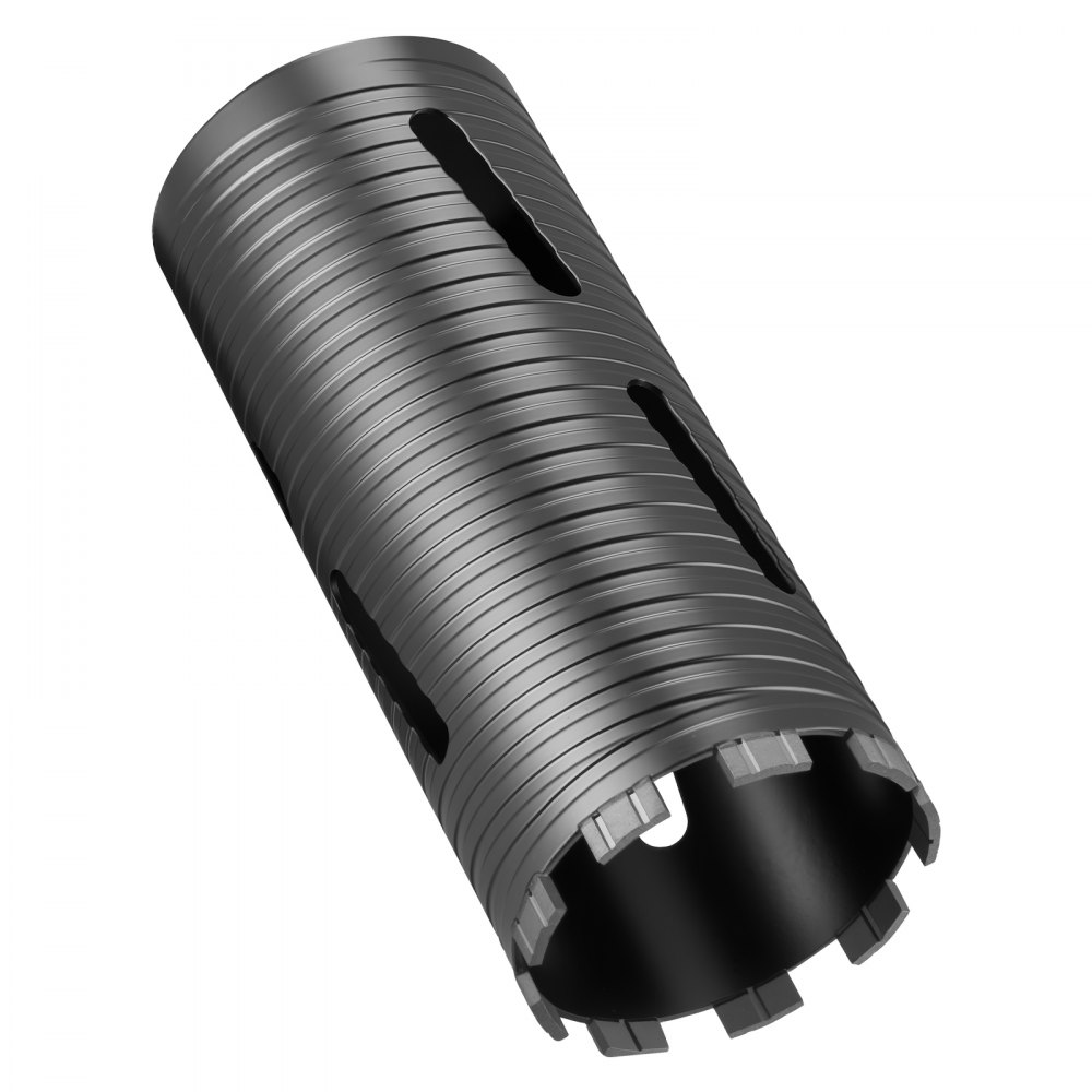 VEVOR Core Drill Bit, 102 mm Diameter, 241 mm Drilling Depth, M16 Internal Thread, Diamond Dry Coring Bit with 3 Adapters, Pilot Drill and Hex Wrench, for Reinforced Concrete, Red Bricks, and Masonry