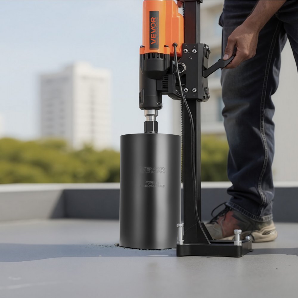 VEVOR Broca de Diamante para Perforación en Húmedo, 203 mm de Diámetro, 356 mm Profundidad de Perforación, Tecnología de Soldadura de Alta Precisión, para Hormigón Armado, Ladrillo y Mampostería