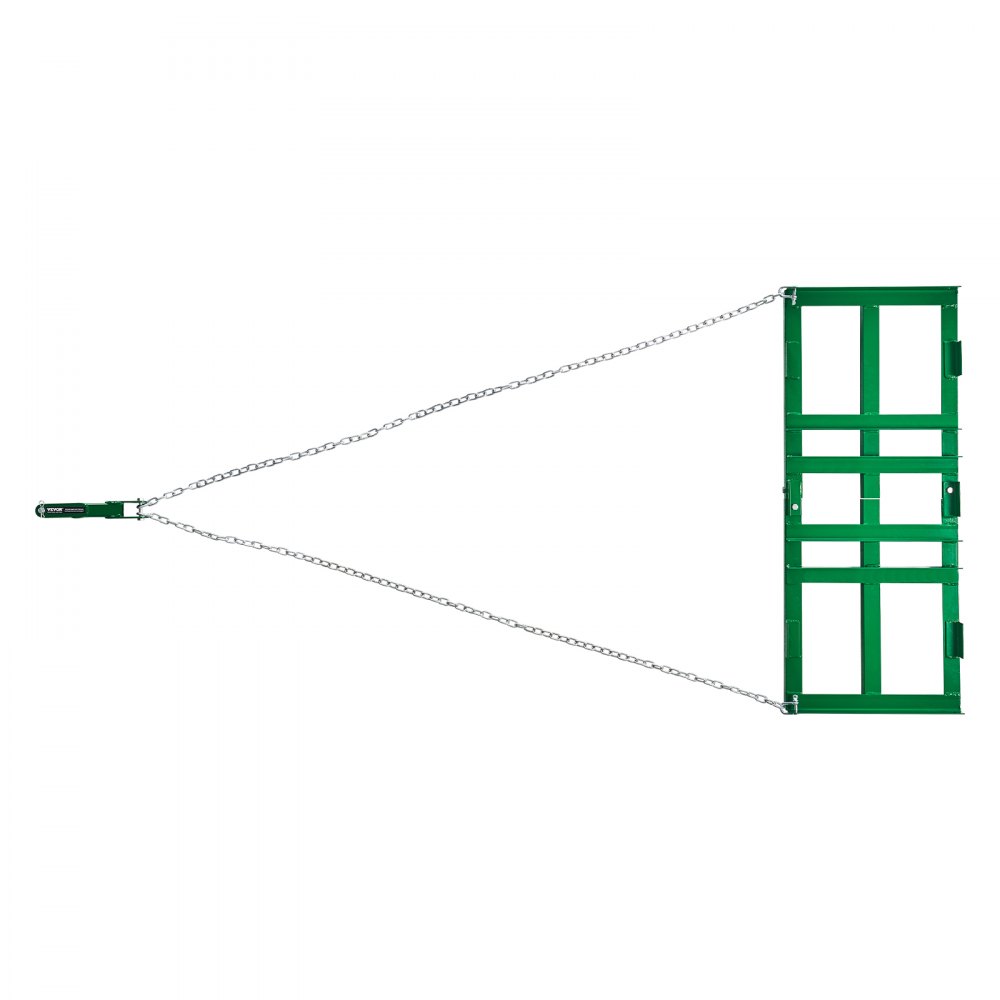 VEVOR Rastrillo de Arrastre 122 cm con Cadena de 183 mm Rastrillo para Nivelación de Caminos de Acceso para Vehículos Todo Terreno, UTV, Tractores, Cortacéspedes, Herramienta de Nivelación de Césped