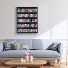 VEVOR Vitrina para 35 Tarjetas Deportivas con 98% de Protección UV, 617 x 775 x 55 mm, Vidrio de PC Transparente y Gabinete de Pared con Cerradura para Tarjetas Comerciales de Fútbol, ​​Baloncesto