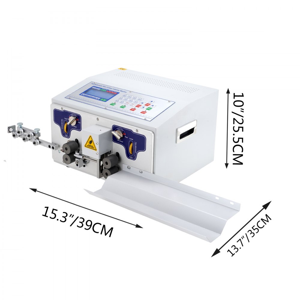 VEVOR Máquina Peladora de Cables Automática de 300 W, Peladora de Alambre Computarizada con Longitud de Corte de 100.000 mm, Máquina Pelacables de 50 Hz con Pantalla LCD para Cables de PVC y Silicona