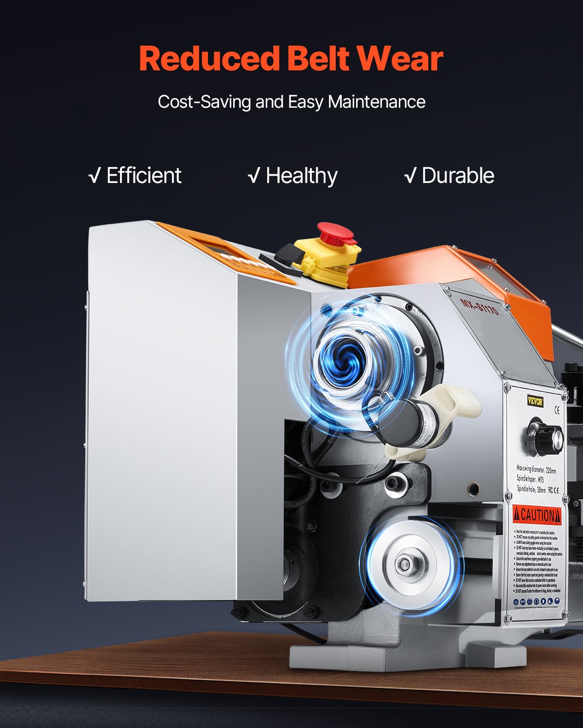 VEVOR Metal Lathe 220x1000 mm, Automatic Feed 2500 rpm, 1250 W Brushless Motor, with Accessories, Benchtop Lathe for Machining Precision Parts