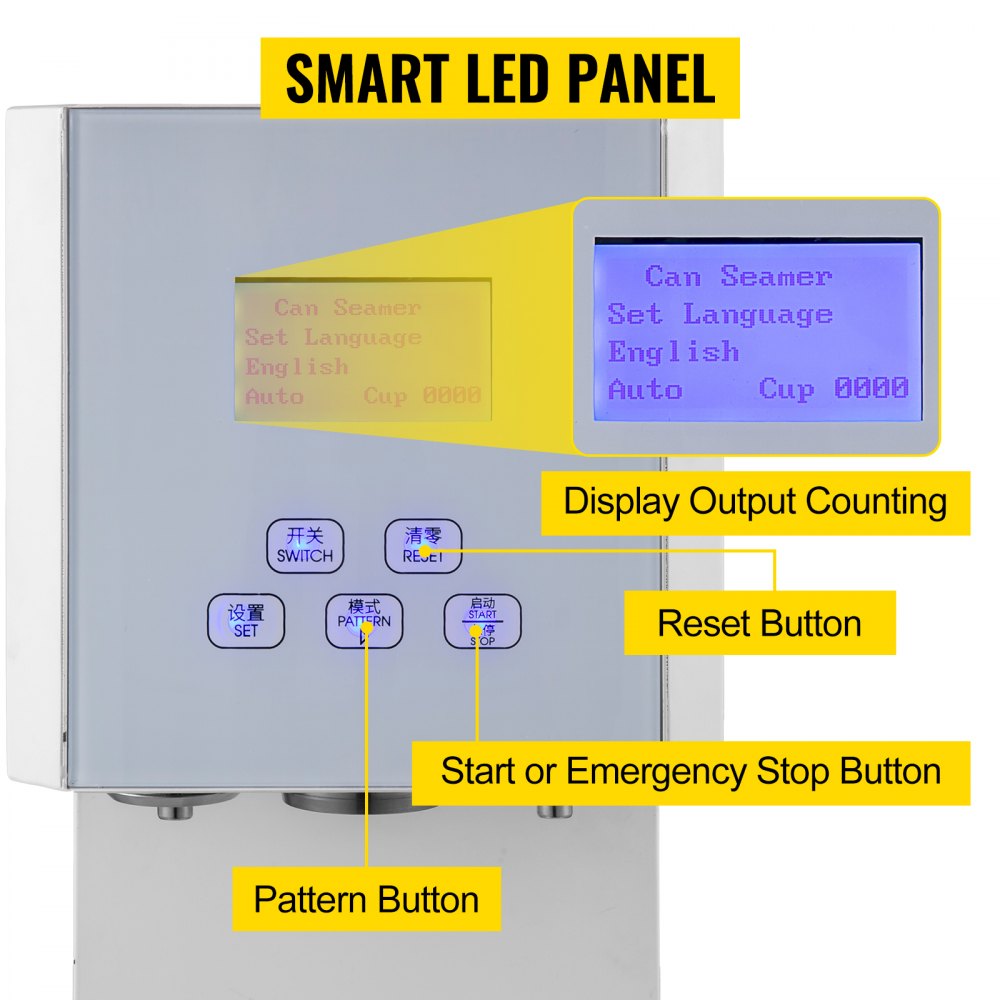 Vevor Máquina Selladora De Latas Automática Portátil φ56 Mm Altura 60-170 Mm