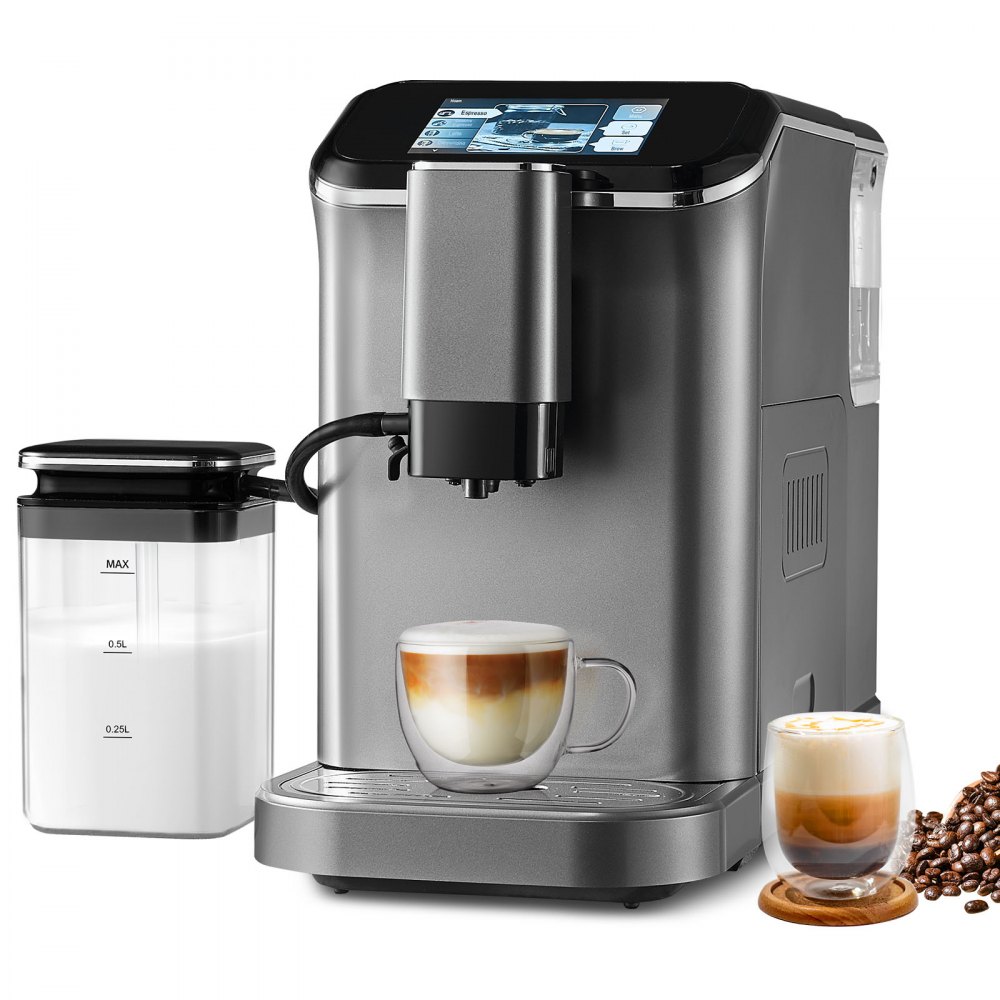 VEVOR Cafetera Espresso 20 Bares con Molinillo y Espumador de Leche Automático