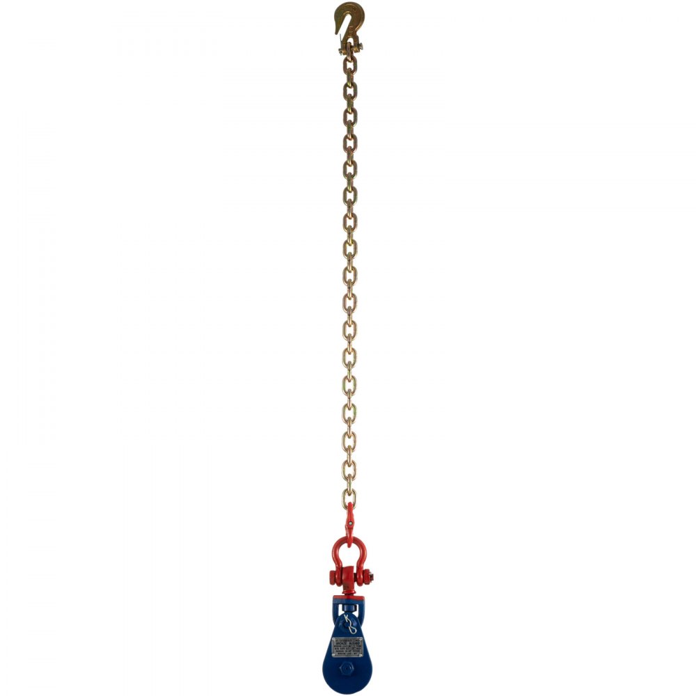 Bloque de arranque VEVOR de 2 toneladas y 3'' con bloque de polea de aparejo de cadena, cable de elevación de remolque de 3/8''