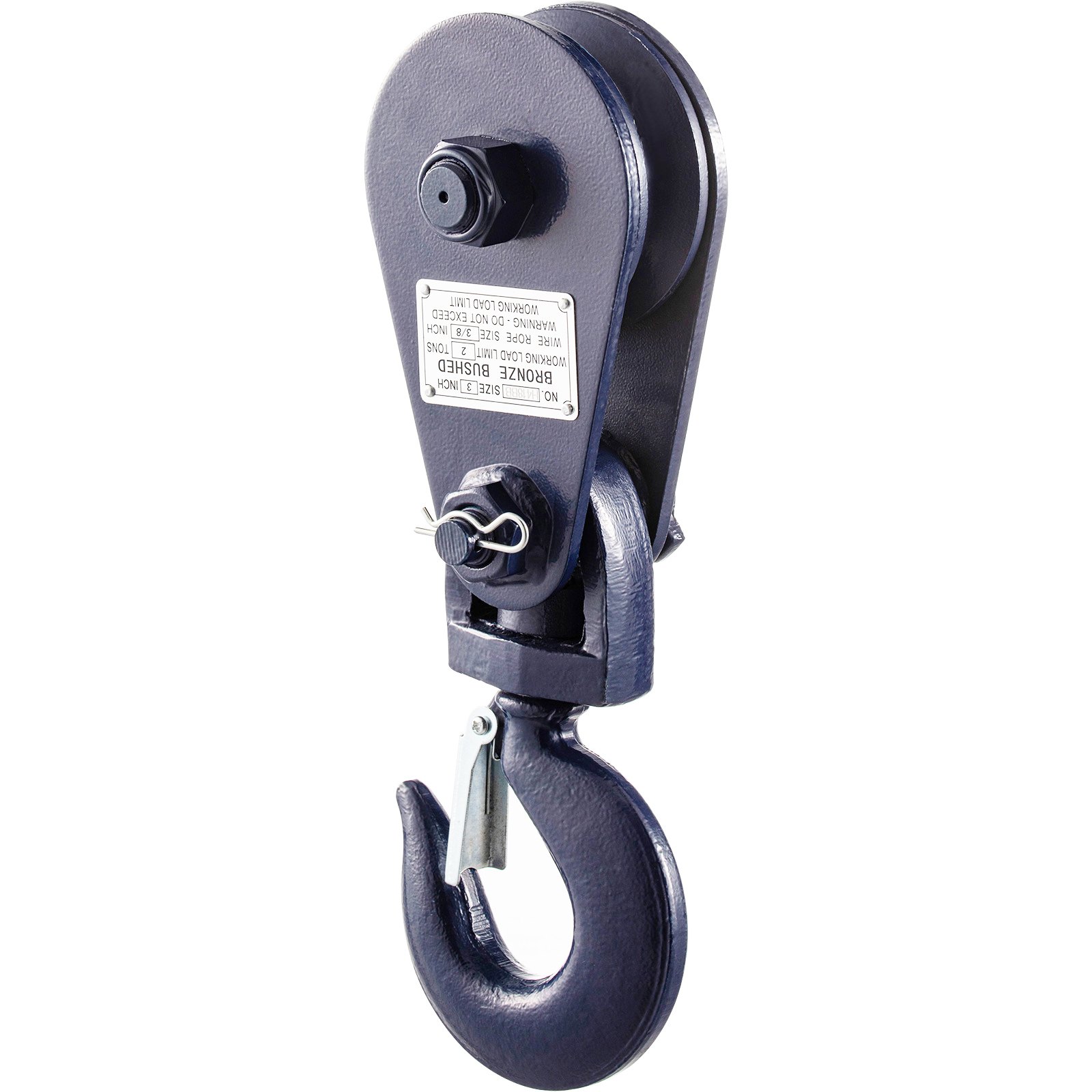 Vevor 2t Bloque De Arranque Con Gancho Giratorio Polea De 76 Mm Para Elevación