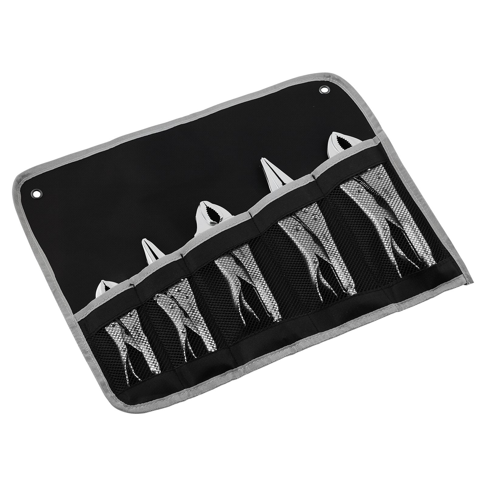 VEVOR Juego de Alicates 5 Piezas Alicates de Bloqueo de Acero al Carbono, Herramientas Manuales para Bricolaje, Reparaciones Domésticas y Mecánicas, de Boca Curva y de Punta Larga, Mordaza Ajustable