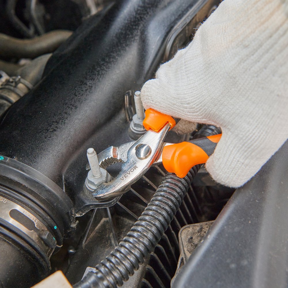 VEVOR Juego de Alicates para Juntas Ranuradas 8 Piezas con Alicates de Juntas Deslizantes Alicates de Cuello Largo Alicates de Corte Diagonal Alicates de Ajuste de Líneas Llaves Mecánicas