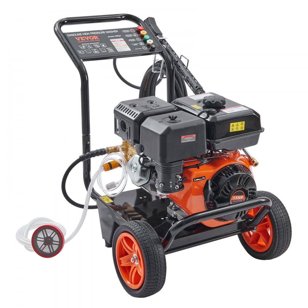 VEVOR Gas Pressure Washer, 4400 PSI 4.0 GPM, gas-powered pressure washer with copper pump, spray gun and extension wand, 5 quick-connect nozzles, for cleaning cars, houses, driveways