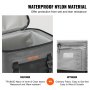 Bolsa térmica suave VEVOR que presenta un material de nailon impermeable en comparación con una tela común.
