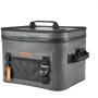 Bolsa térmica suave VEVOR gris con asas negras y bolsillo frontal de malla.
