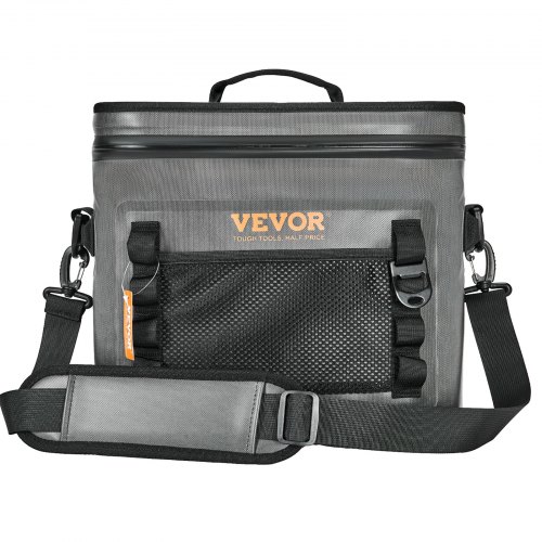 VEVOR Bolsa Térmica 24 Latas Nevera Portátil Impermeable 36x28x30,3 cm Bolsa Nevera Aislada PE Nylon con Cremallera Correa de Hombro Bolsa Nevera Lateral Blanda para Pícnic, Camping, Viajes, Playa