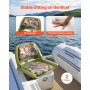 VEVOR Asiento de Barco con Respaldo Bajo y Abatible Cojín de Esponja, Camuflaje