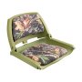 VEVOR Asiento de Barco con Respaldo Bajo y Abatible Asiento de Barco de Pesca Plegable con Cojín de Esponja Engrosada y Tela de Poliéster PU Marco de PP para Barcos de Pesca, Yates, Camuflaje