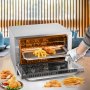 VEVOR Horno de Convección Eléctrico 47 L 1600 W Horno Sobremesa 58 x 55 x 40 cm, Acero Inoxidable y Vidrio Templado, Horno Eléctrico Multifunción de Sobremesa 65-250 ℃ con 4 Estantes para Cafeterías