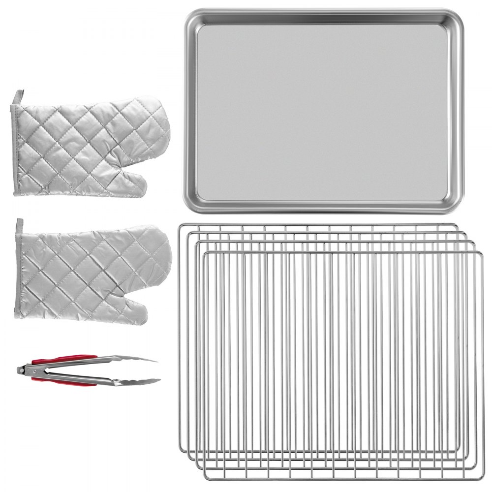 VEVOR Horno de Convección Eléctrico 66 L 1800 W Horno Sobremesa 58 x 55 x 50 cm, Acero Inoxidable y Vidrio Templado, Horno Eléctrico Multifunción de Sobremesa 65-250 ℃ con 4 Estantes para Cafeterías