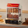 VEVOR - Vaporera para perritos calientes, 27 l, 2 niveles, control de temperatura de 30 ℃ a 85 ℃, calentador de pan eléctrico con puertas corredizas de vidrio templado, pinzas para placa divisoria, acero inoxidable, para perritos calientes y panecillos