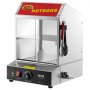 VEVOR - Vaporera para perritos calientes, 27 l, 2 niveles, control de temperatura de 30 ℃ a 85 ℃, calentador de pan eléctrico con puertas corredizas de vidrio templado, pinzas para placa divisoria, acero inoxidable, para perritos calientes y panecillos