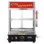 VEVOR - Vaporera para perritos calientes, 27 l, 2 niveles, control de temperatura de 30 ℃ a 85 ℃, calentador de pan eléctrico con puertas corredizas de vidrio templado, pinzas para placa divisoria, acero inoxidable, para perritos calientes y panecillos