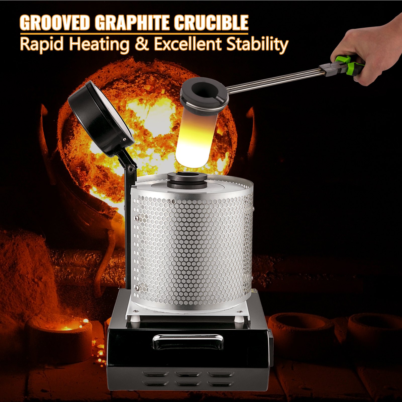 Vevor 3 Kg Horno Eléctrico De Fusión Aleación De Plata Y Oro 1150 ℃ 220 V Blanco