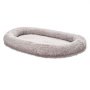 VEVOR Cama para Perros, Forma Ovalada, de Espuma Viscoelástica, Tamaño Humano, con Bolsillo Lateral, Asa y Cremallera, Funda Extraíble y Lavable a Máquina, Color Gris Claro, 1710 x 1000 x 240 mm
